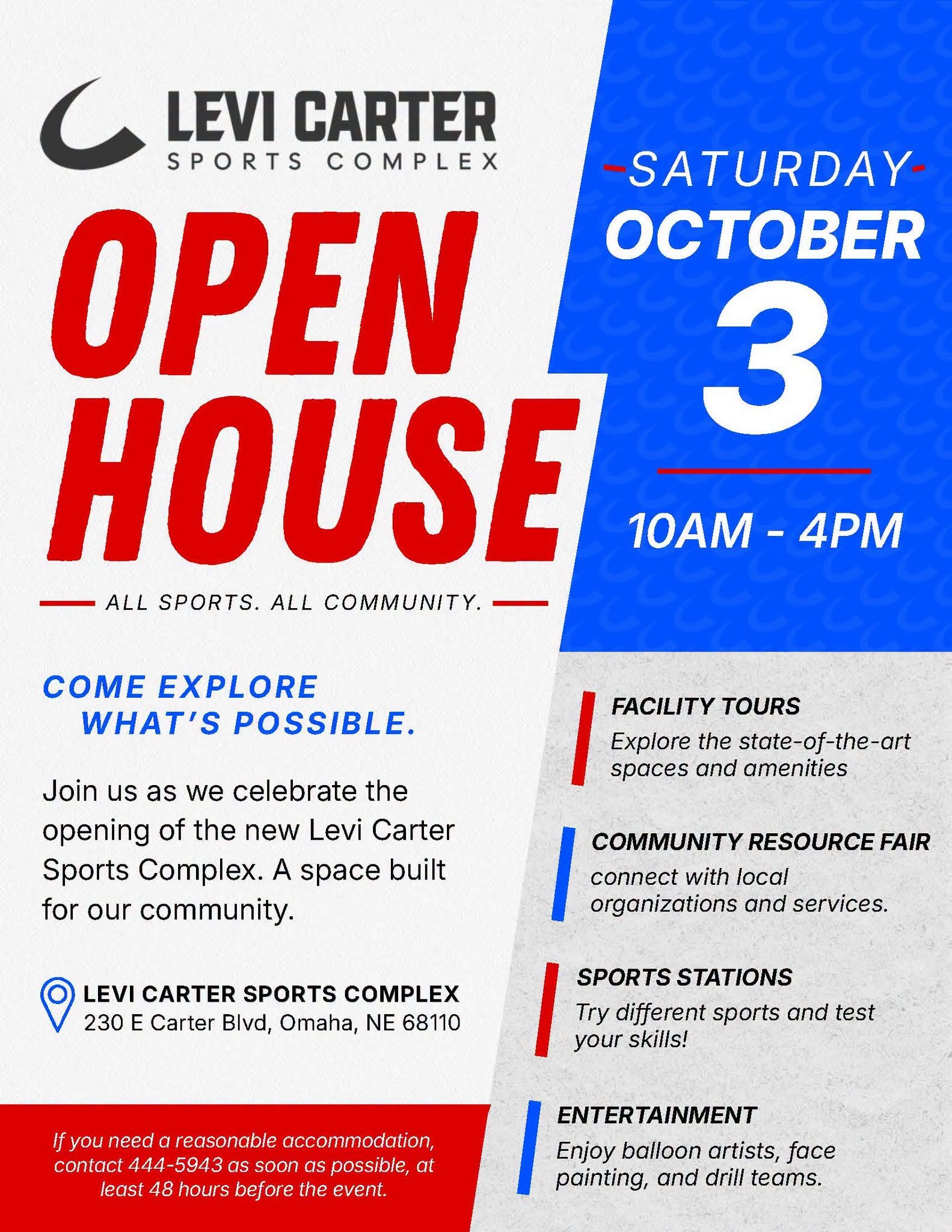 Open House Levi Carter October 3rd 10am-4pm